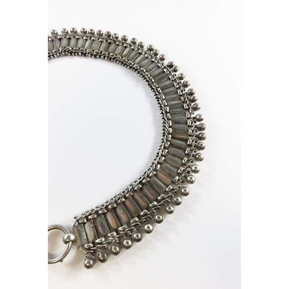 Antique Victorian Sterling Collar Book Chain Necklace Etched Links 17" Long - Picture 9 of 10